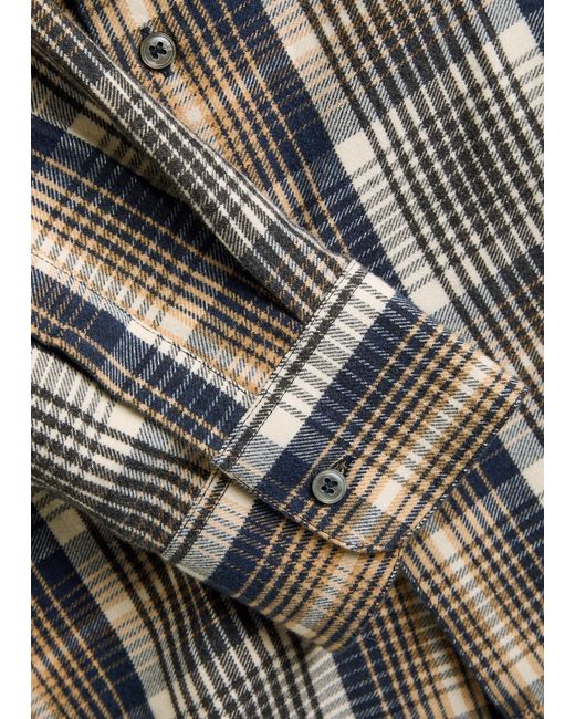 Studio Nicholson Gray Checked Brushed-Cotton Shirt for men