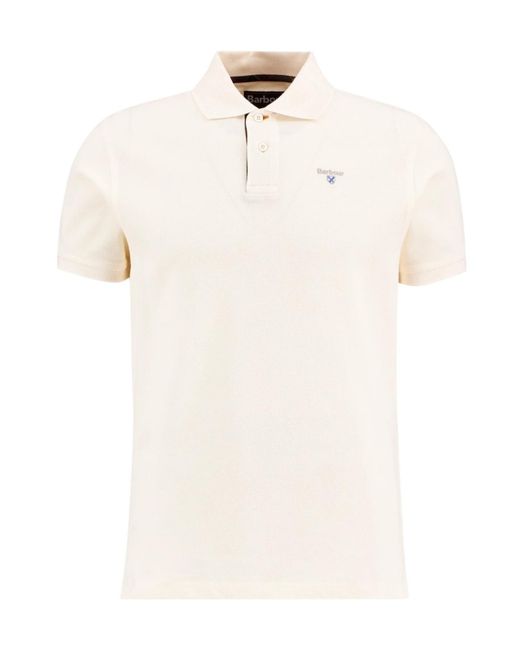 Barbour White Logo Embroidered Polo Shirt for men