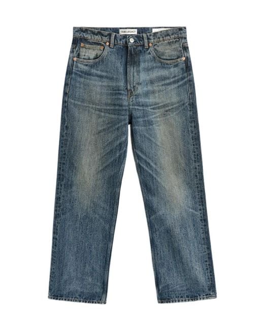 Our Legacy Blue Third Cut Straight-Leg Jeans for men
