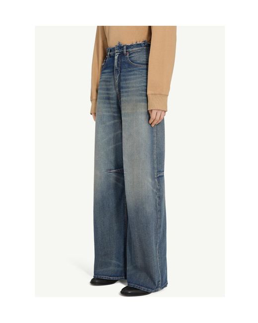 MM6 by Maison Margiela Blue Wide-Leg Jeans