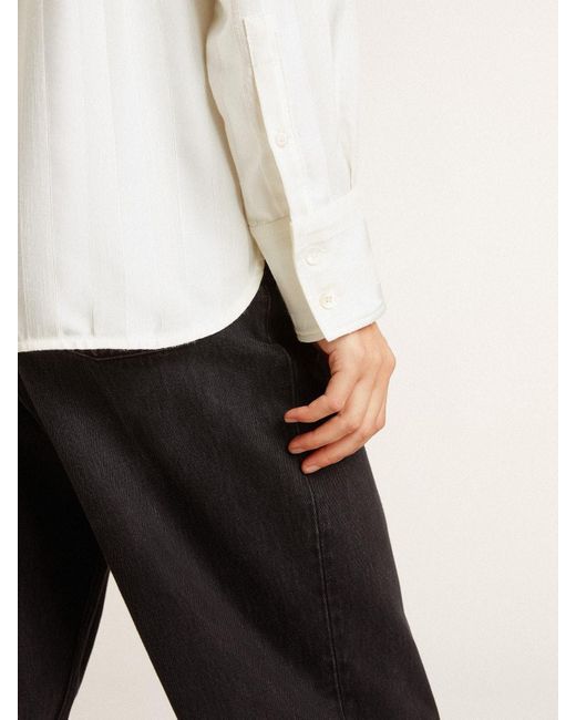 Golden Goose Deluxe Brand White Long Sleeved Embellished Shirt