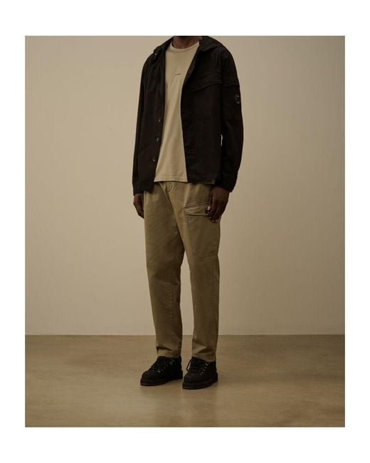 C P Company Black Flap-Pocket Hooded Jacket for men