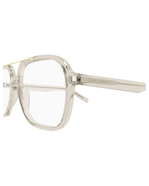Saint Laurent White Eyewear Square Frame Glasses