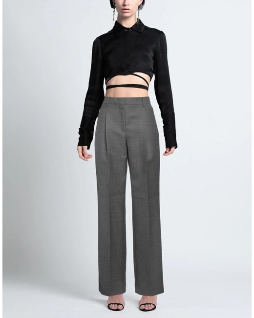 Burberry Gray Simple Solid-Color Wool Trousers
