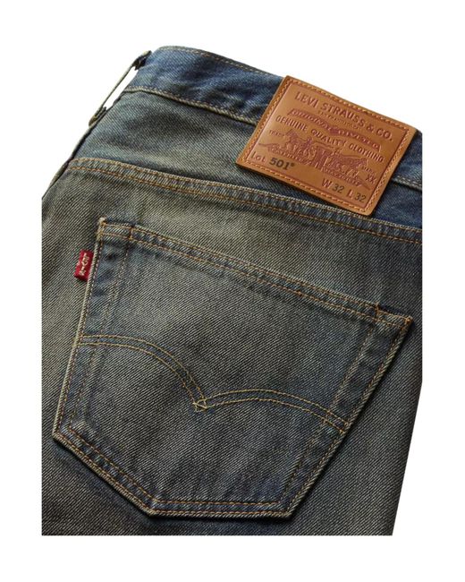 Levi's Blue 501 Button-Fly Jeans for men