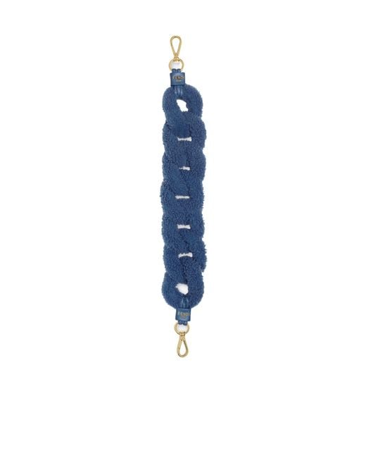 Fendi Blue Sheepskin Shoulder Strap