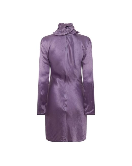 Bottega Veneta Purple Structured Shift Dress