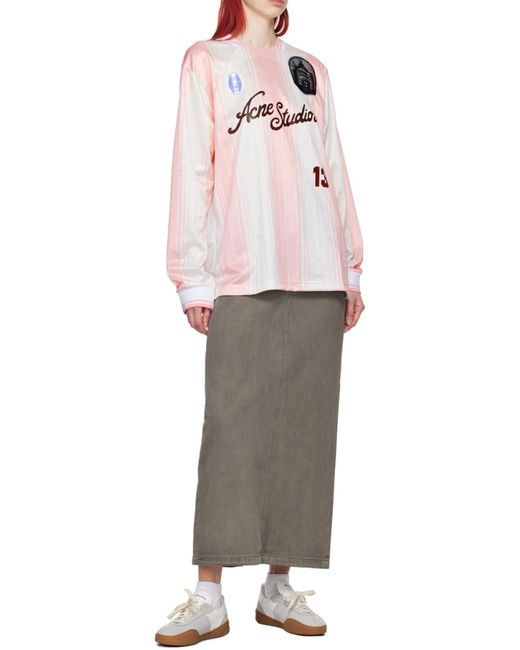 Acne Gray Denim Midi Skirt
