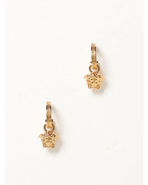 Versace White Logo Earrings