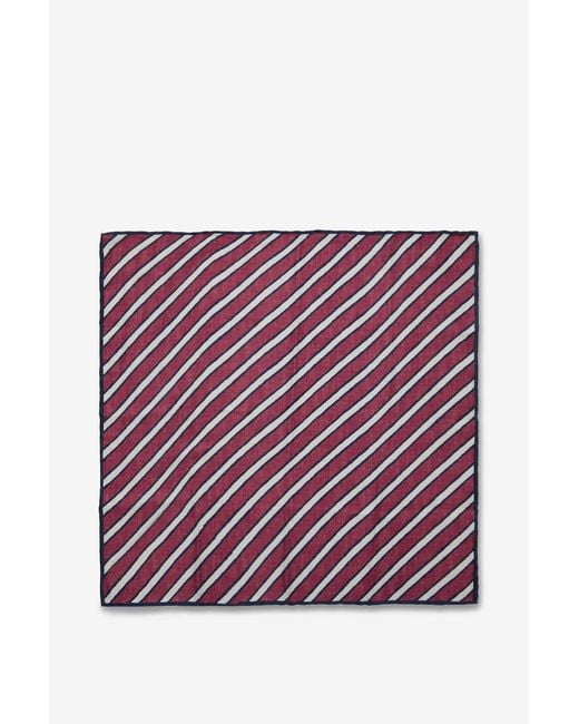Brunello Cucinelli Purple Diagonal Striped Square Scarf for men