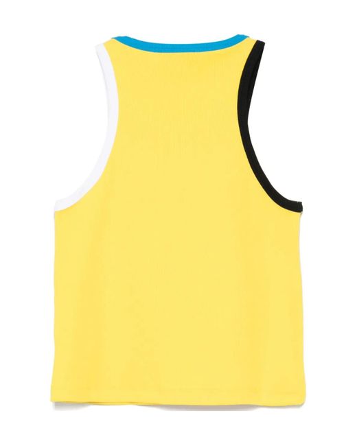 MSGM Yellow Contrast-Trim Tank Top