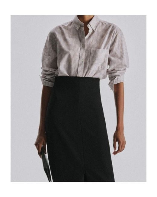 The Row White Dalan Checked Button-Up Shirt