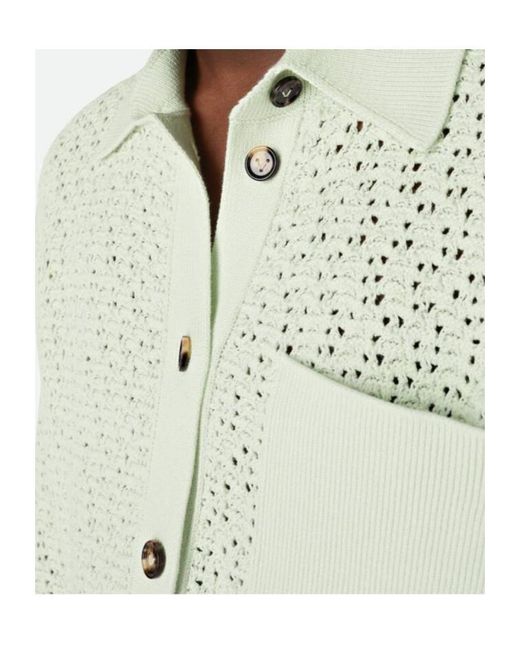 Bottega Veneta Gray Cotton Crochet Knit Shirt for men