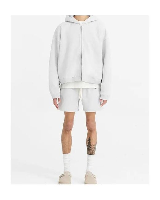 Represent White Initial Boxy Zip Through Hoodie for men