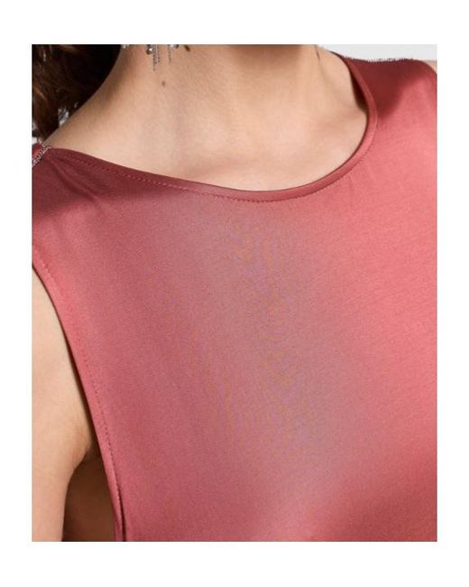 Peserico Red Crewneck Sleeveless Maxi Dress