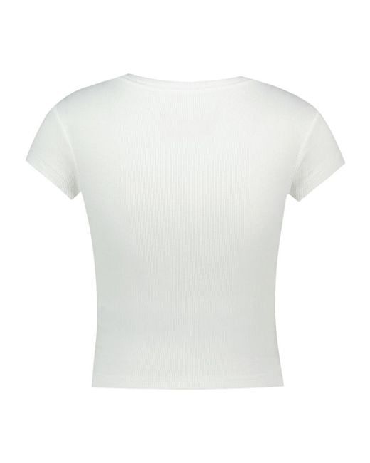 Vivienne Westwood White Orb-Embroidered Ribbed T-Shirt