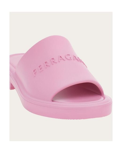 Ferragamo Pink Knurled Slippers