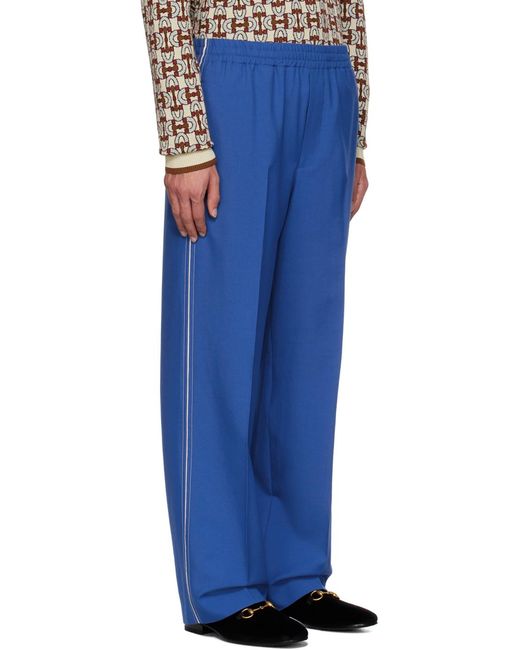 Gucci Blue Interlocking G Wide Leg Pants for men