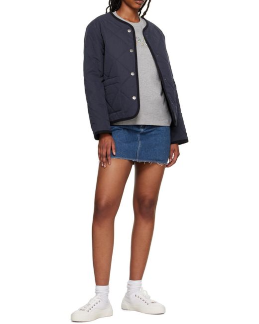 A.P.C. Blue Raw-Hem Denim Miniskirt
