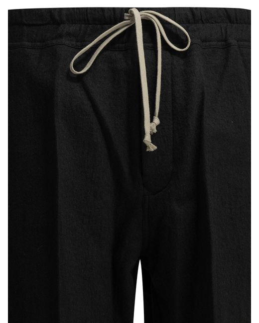 Rick Owens Black Dietrch Drawstrings Parachute Pants for men