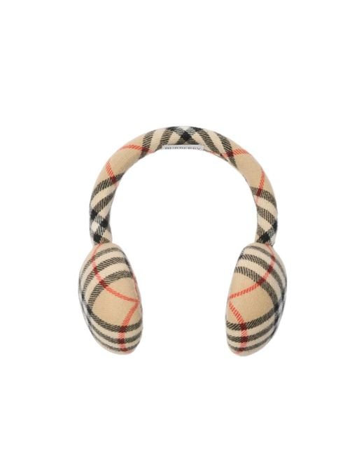 Burberry Metallic Check Patterned Earmuffs