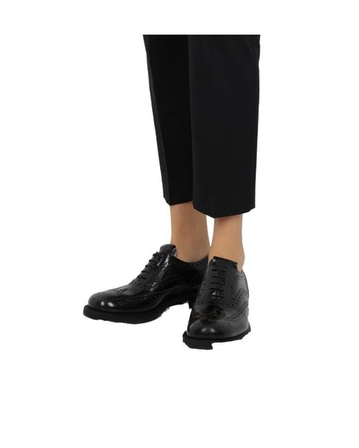 Miu Miu Black Church's X Round Head Lace Up Business Dress Shoes