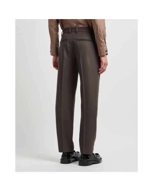 Emporio Armani Gray Slim-Fit Casual Trousers for men