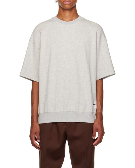 Jil Sander Gray Logo Patch Short-Sleeved T-Shirt for men