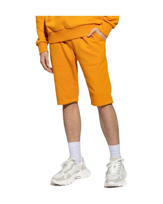 Balmain Orange Flock Bermuda Shorts for men