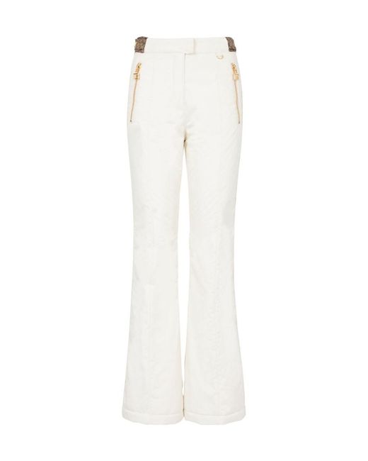 Balmain White High Waist Ski Trousers