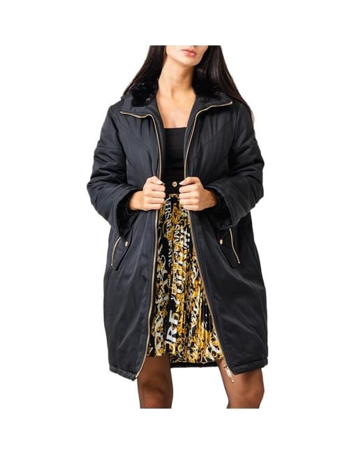 Versace Jeans Blue Zipper Hooded Down Jacket