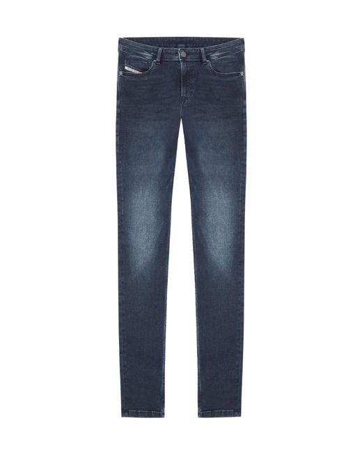 DIESEL Blue Logo Patch Low-Rise Jeans for men