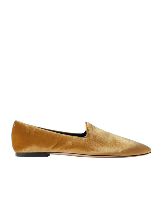 Aeyde Brown Solid Velvet Loafers