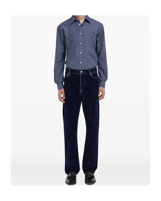 Ferragamo Blue Long Sleeve Shirt for men