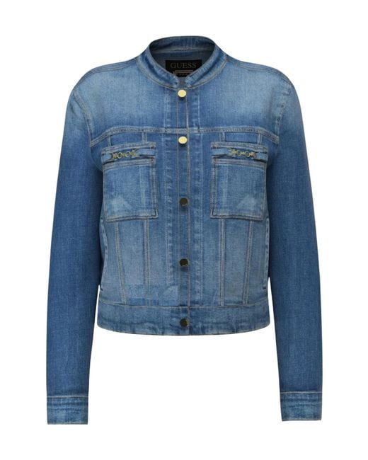 Guess Blue Long-Sleeve Denim Jacket