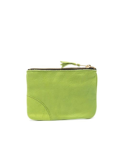 Comme des Garçons Green Washed Zip-Up Leather Pouch for men