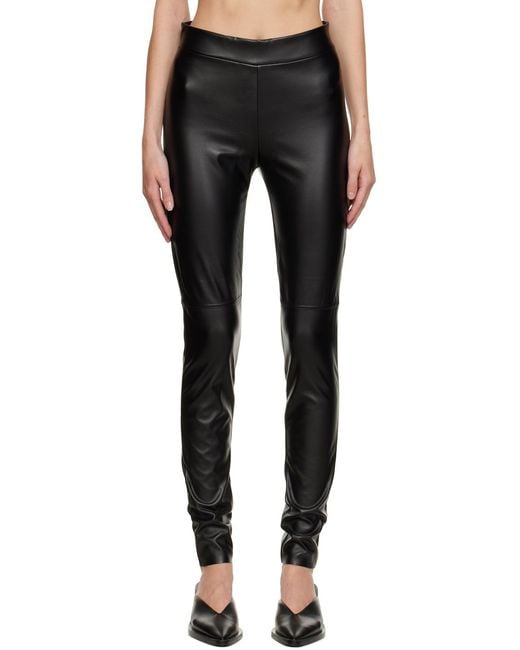 Wolford Blue Faux-Leather Slim-Cut Leggings