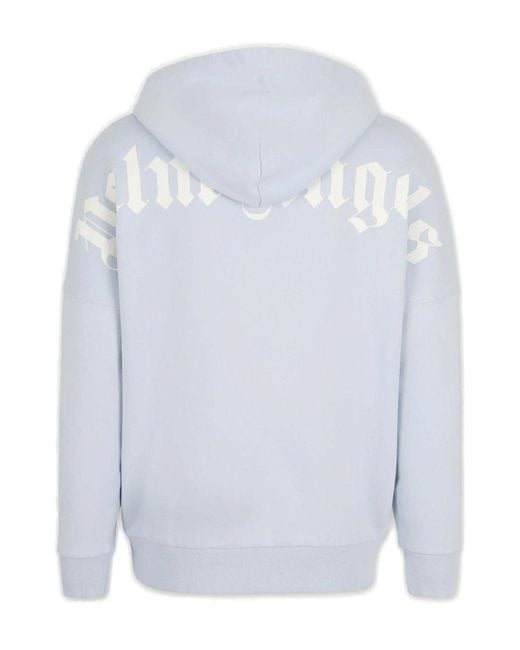 Palm Angels Blue Classic Logo Oversized Hoodie for men