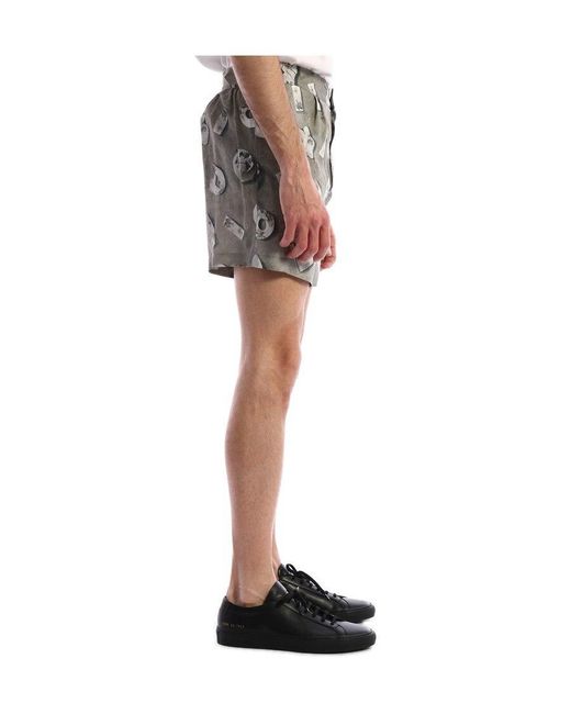 Dior Gray Logo Printed Casual Shorts for men