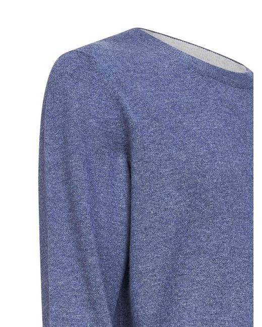 Brunello Cucinelli Blue Cashmere Knitwear for men