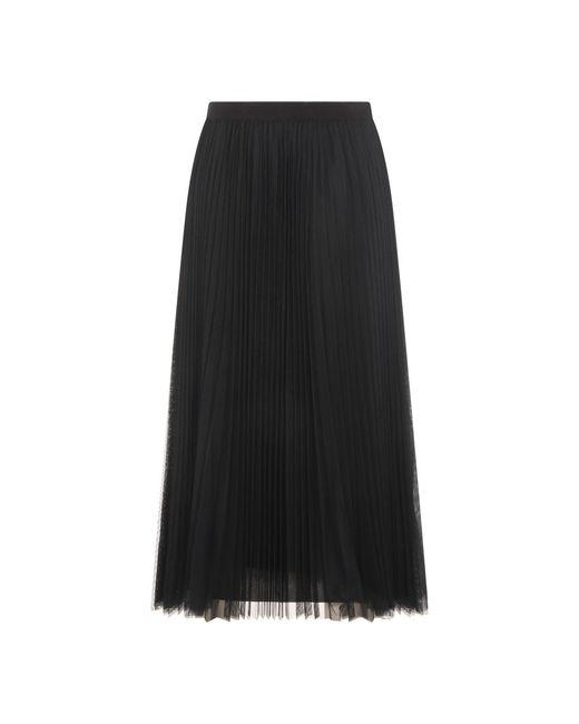 Fabiana Filippi Black Wide Pleated Tulle Skirt