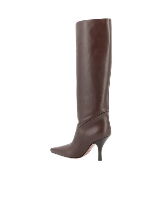 Paris Texas Brown Pointed-Toe Knee-High Boots