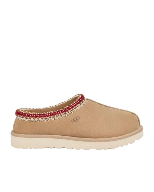 Ugg Brown Tasman Logo Embossed Slippers