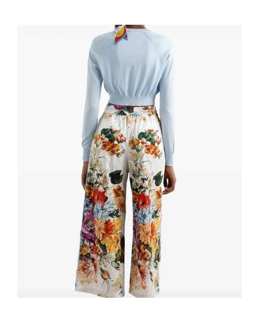 Dolce & Gabbana Blue Silk-Blend Top