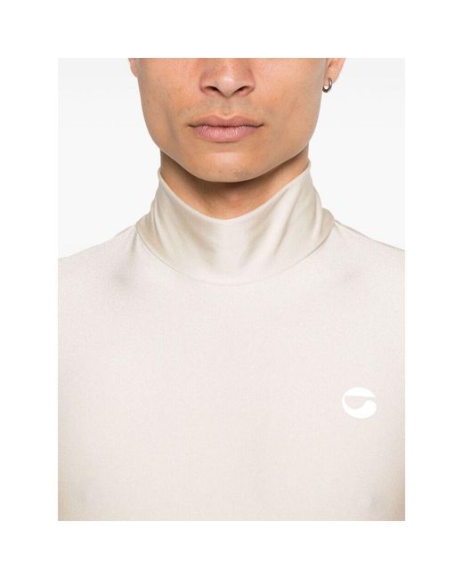 Coperni White Stand-Collar Long-Sleeved Knitted Pullover for men