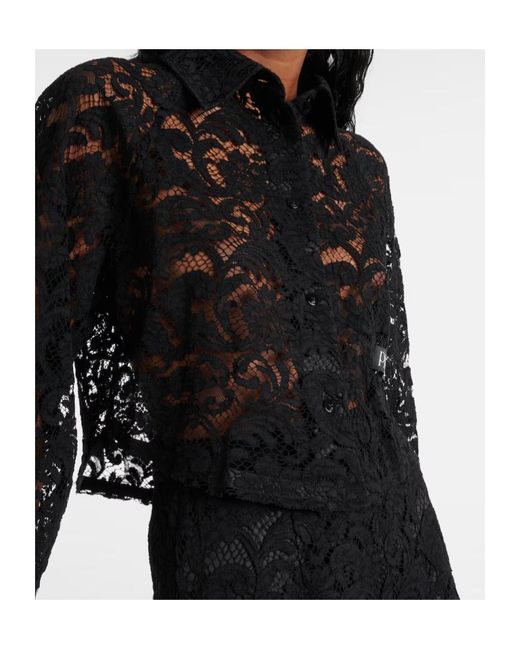 Patou Black Cropped Lace Shirt