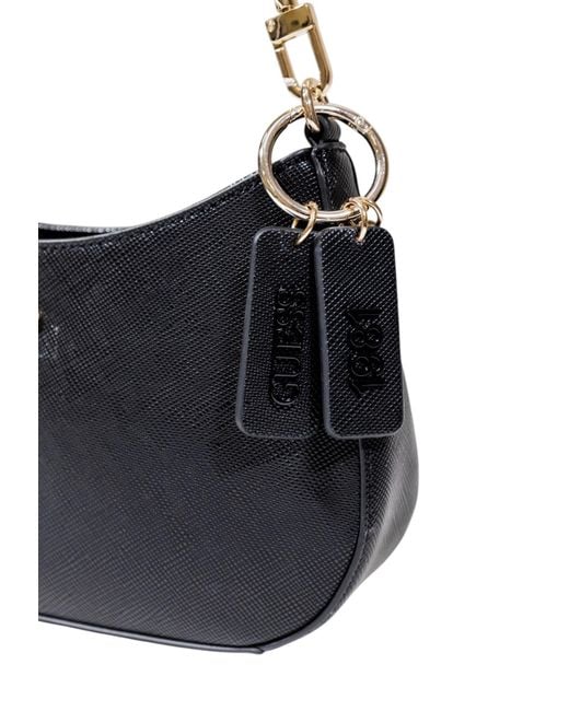 Guess Black Noelle Logo-Detail Shoulder Bag