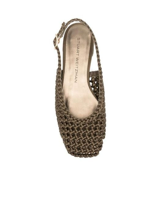 Stuart Weitzman Brown 'Marina' Flat Sling Back