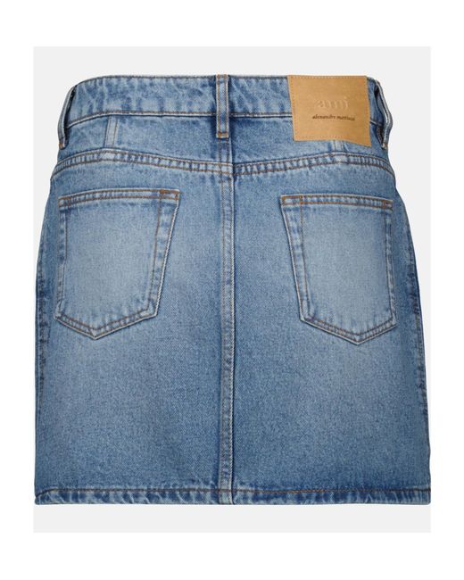 AMI Blue Denim Mini Skirt