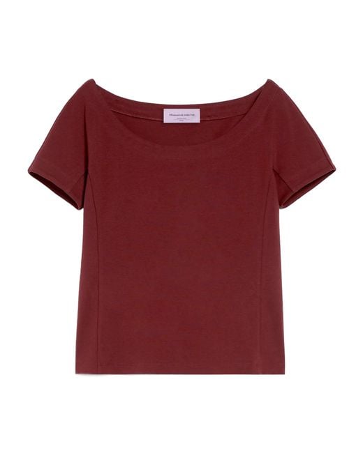 Weekend by Maxmara Red Fitted Stretch Jersey Top